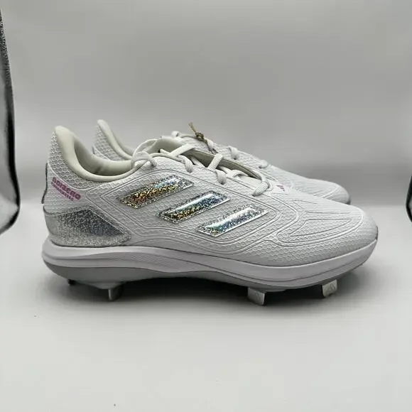 Adidas ID1664 adizero PureHustle 3 Sis B Women sz 9 Metal Baseball Cleat White - Picture 3 of 12